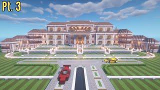 Minecraft HUGE Realistic Mansion Tutorial #3  How to Build Part 3