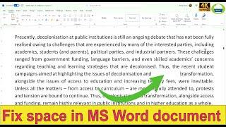 Space between words in Microsoft Word - Solved