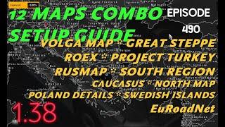 Big Map Combo for ETS2 1.38 with new Volga Map Great Steppe Euroadnet * 12 Maps