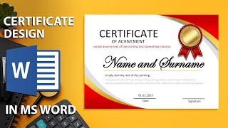 How to Design A Certificate Tutorial in MS Word  Download FREE Template