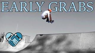 HOW TO EARLY GRAB on a Skateboard underover coping All Transitions FS & BS How to Bail Safety