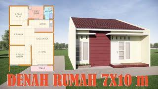 Gambar Rumah Tinggal  7mx10m 2 kamar tidur + Rencana Anggaran Biaya