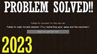 How to Fix MINECRAFT Failed to Connect to The Server  Invalid Session 2024