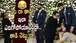 Brahmanandam Hilarious Fun with Jayasudha Son Nihar @Wedding Reception - Cinema Garage