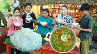 Khmer Fish Soup Noodle  How to cook Ocean Fish Soup for Noodle  Popular Fish Soup in Cambodia