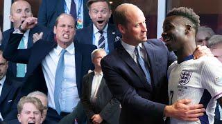 Prince William hugs goal hero Bukayo Saka as England make Euro semi finals