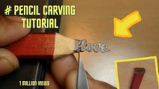 pencil carving art love text