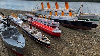 Review of All Ships Lined Up by the Lake  Titanic Britannic Uss the Sullivans Carpathia 