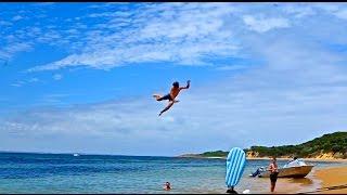 Worlds Most EPIC Beach Slip N Slide Launch Ramp