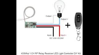 A miniature DC 3.624V Wireless RF Remote Control Switchwith Momentary、Toggle、Latching、Delay Modes