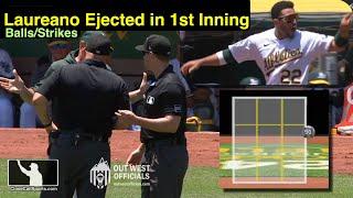 E105 - Ramon Laureano Ejected in 1st Inning After Brennan Millers Check Swing HBP vs Strike Call