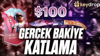 KEYDROP 100$ GERÇEK BAKİYE KATLAMA  - BIÇAK ÇEKTİM AMA? - KEYDROP GİVEAWAY - PROMO CODFERO1