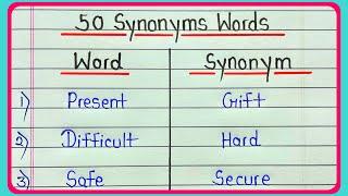 50 synonyms words in english  Common synonyms words  What is synonyms  Useful synonyms
