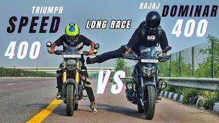 Triumph Speed 400 Vs Bajaj Dominar 400 Shocking Results  Long Race