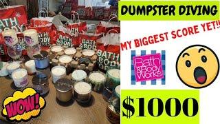 THIS IS CRAZY  DUMPSTER DIVING AT BATH & BODY WORKS  BIGGEST HAUL ALL FREE  DEC 2022