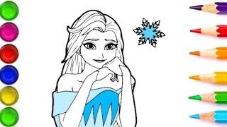 Beautiful Elsa frozen drawing  princess Elsa frozen drawing  colourful drawing 