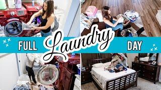 ULTIMATE LAUNDRY DAY 2020  MOM OF 4 LAUNDRY ROUTINE   Laundry Motivation  Speed Cleaning