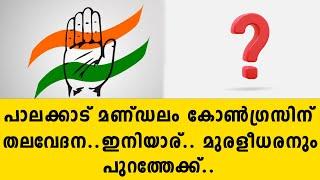 പാലക്കാട് മണ്ഡലം കോൺഗ്രസിന് തലവേദന..ഇനിയാര്.. മുരളീധരനും പുറത്തേക്ക്..  congress