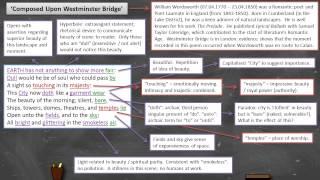 William Wordsworth - Composed Upon Westminster Bridge - Annotation