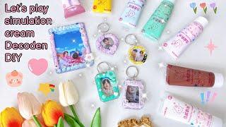 Let’s play simulation cream with me  Decoden DIY  Decor Toploader and keyring 