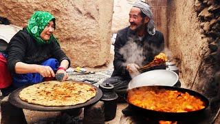 Primitive life and Old Couple Inside a Risky Cave  Old lovers Village life of Afghanistan