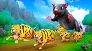 Magical Giant Rat Takes on Fat Tiger  Funny Animals Comedy Cartoons 2024  Wild Life