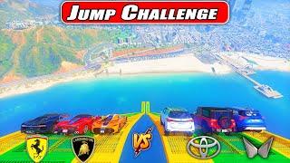 Powerful Super CarsVs Indian Cars Ramp Jump Challenge️ GTA 5