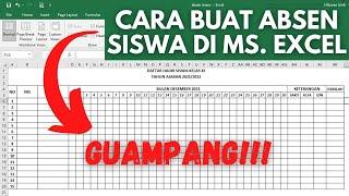 Cara membuat absen siswa di microsoft excel