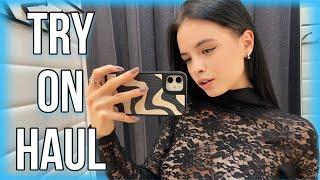 4K Transparent Outfits In Dressing Room  TRY ON HAUL shopping with Karina New clothes