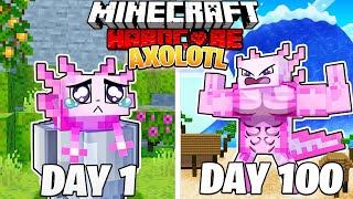 I Survived 100 DAYS as an AXOLOTL in HARDCORE Minecraft