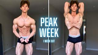 PEAKING  1 WEEK OUT from my First Bodybuilding Show