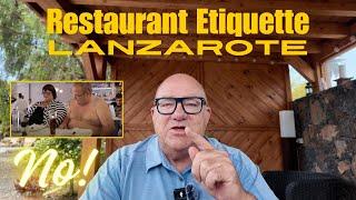 Restaurant Etiquette Lanzarote