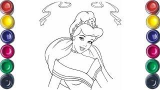 How to Draw Cinderella  Disney Princess Drawing for Kids  Lets Draw Together