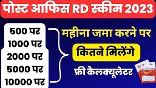 Post Office RD scheme 2023  RD Calculator  Post Office RD Plan 2023 Recurring Deposit post office