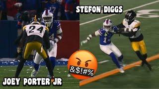 Stefon Diggs Vs Joey Porter Jr  Bills Vs Steelers 2024 Wild Card highlights