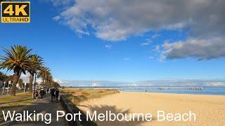 Walking Port Melbourne Beach  Melbourne Australia