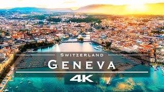 Geneva Switzerland  - by drone 4K