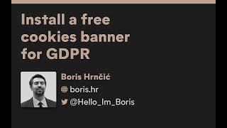 Install a free cookies banner for GDPR