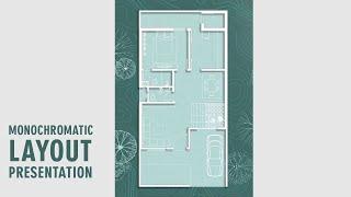 Monochromatic Plan - Rendering Architectural Floor Plan In Photoshop