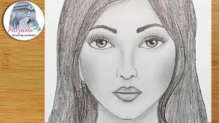 How to draw face for Beginners EASY WAY TO DRAW A GIRL FACE