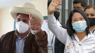 PERU Keiko Fujimori 50.094 % y Pedro Castillo 49.906 % según 91.362 % de actas contabilizadas