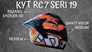 Review Motif Terbaru Helm Kyt Rc7 seri 19  pasang Spoiler dan ganti kaca iridium