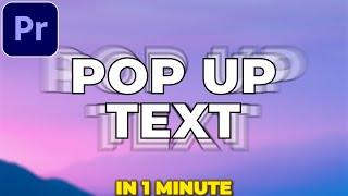 POP UP Text Tutorial in Premiere Pro  Text Bounce Effect