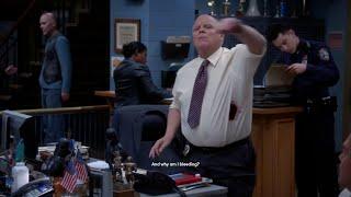 Best of...Brooklyn Nine-Nine  Why is Hitchcock bleeding?