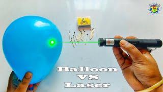 Trick To Use Laser Light  Laser VS Balloon  Pop Balloon And Fire Match Stick  Powerful Laser