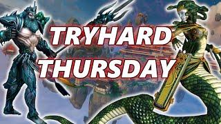 CRIT TUSKUYOMI + BUMBAS POSEIDON Tryhard Thursday - Season 9 Masters Ranked 1v1 Duel - SMITE