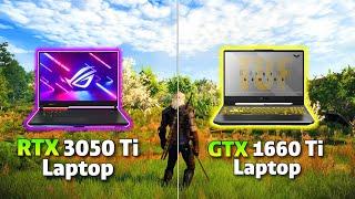 RTX 3050 Ti Laptop 95W vs GTX 1660 Ti Laptop Gaming Benchmark  Test in 8 Games 