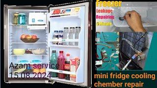 how to repair fridge deep.mini fridge cooling chember leakage repair. fridge deep chember change.