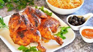 دجاج مشوي بتتبيلة البري بري  مع ارز بطعم جدا شهي Grilled chicken with beriberi seasoning