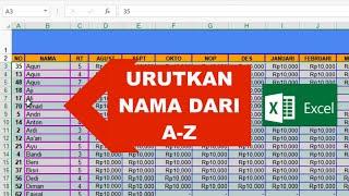 Cara urutkan nama dari A sampai Z di excel